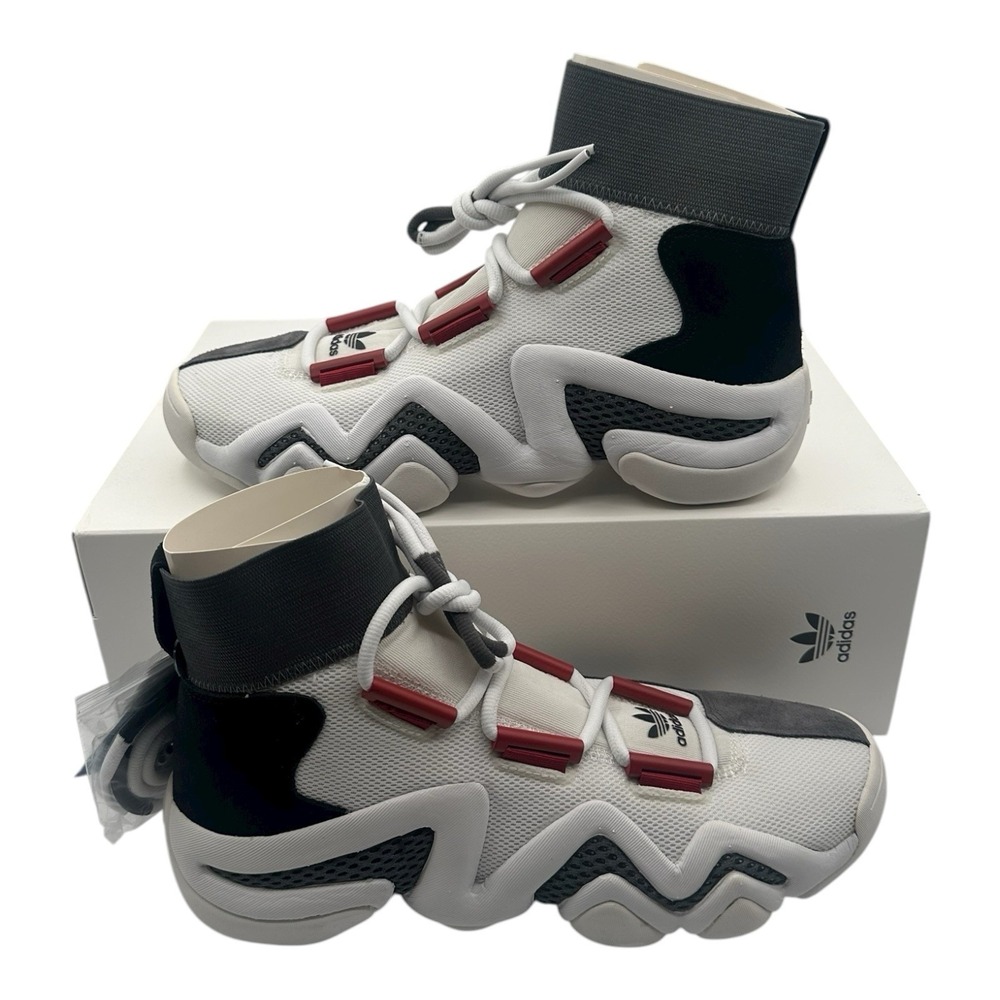 Adidas Crazy 8 AD Shoes Mens Sz 8.5 White Grey Red High Top Sneakers AC7737